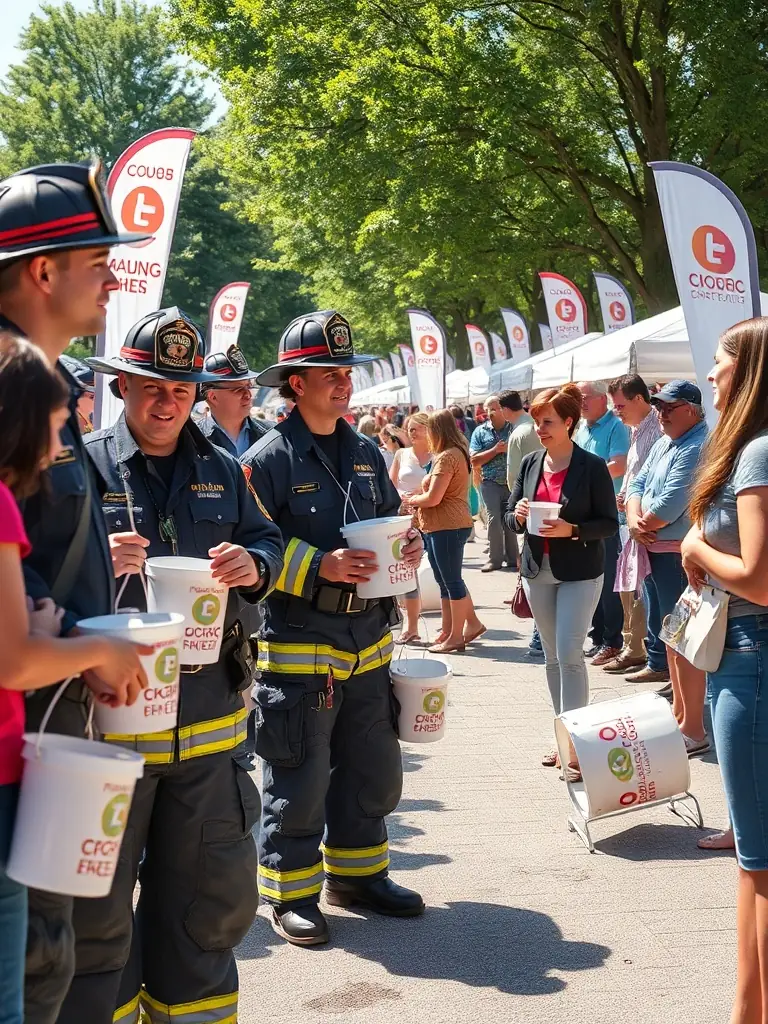 Firefighters from AMICALE DES SAPEURS POMPIERS DE ROUMAZIERES LOUBERT participating in a fundraising event to support the organization's activities and equipment.